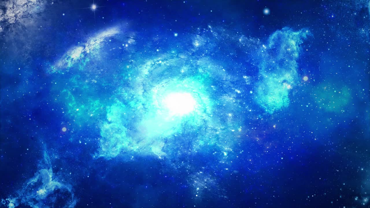 3d 4k 루프 애니메이션 우주 비행: 스타 필드 (star field) 로 우주로 비행, 은하계, 빅 공간 (big bang space) 으로 비행.