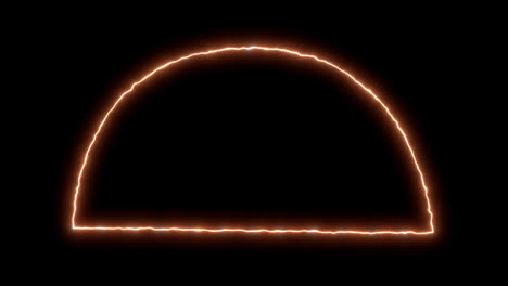 Animation-of-special-effects-of-enchantment-of-mystic-arts-with-a-half-circle-shape,-orange-lines