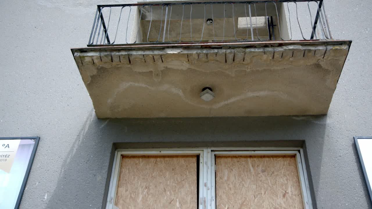 Broken Window Glass Of A Building In The Old Soviet Border Post Between Austria And Czech Republic - tilt up