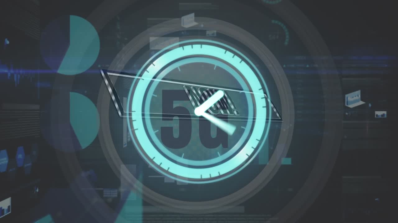 Animation of data processing over clock