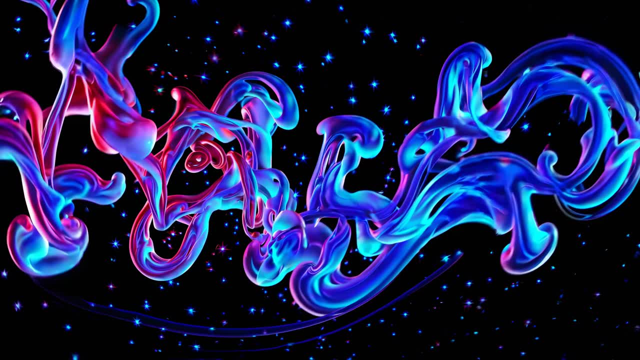 Abstract Neon Fluid Art
