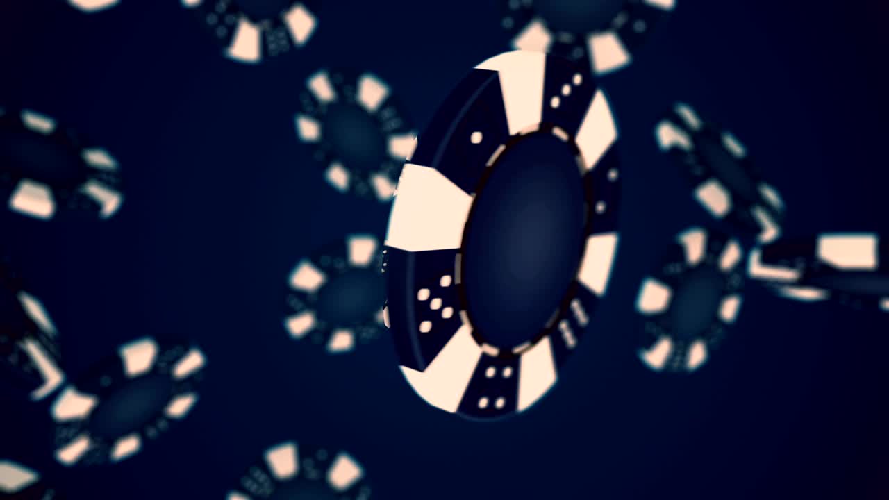 poker chip rotating and transition with luma matte alpha channel - seamless loop - stock video