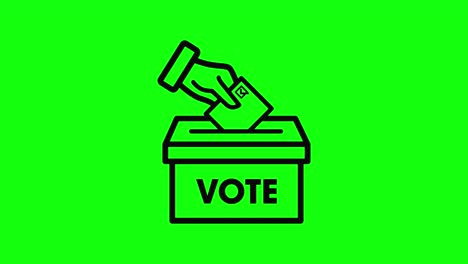 transparent black hand vote ballot president election icon flat green screen 10 animations color chroma key