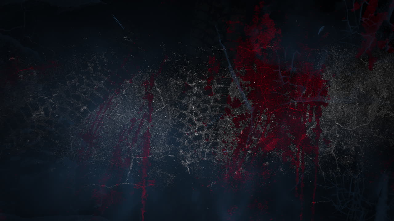 pared grunge oscura con sangre roja