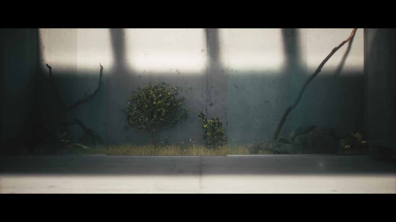 Empty Room with Plants and Shadows