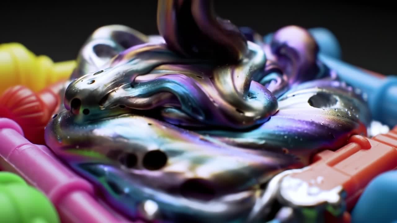 Swirling Colorful Material Creates Mesmerizing Patterns in Vibrant Display