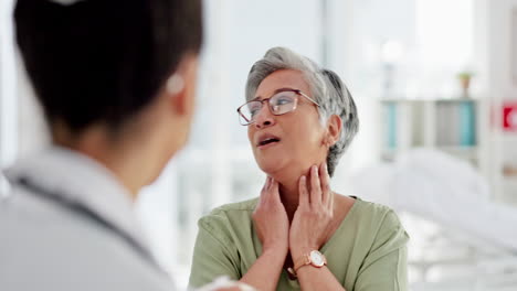 Healthcare,-neck-brace-and-senior-woman