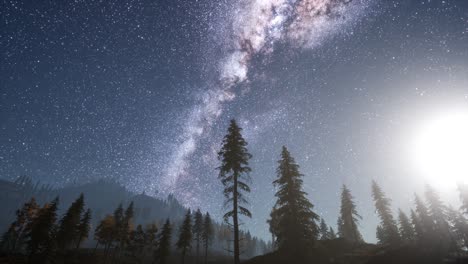 milky way stars with moonlight