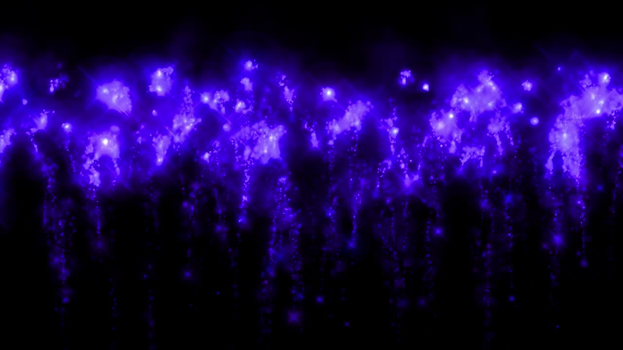 Animazione grafica in movimento di scintille e particelle colorate.