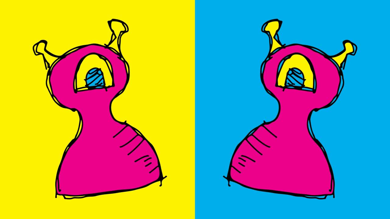 bambini che disegnano uno sfondo senza cuciture con il tema di un mostro oculare