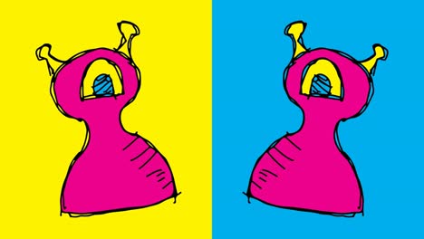 kids drawing seamless background with theme of one eye monster