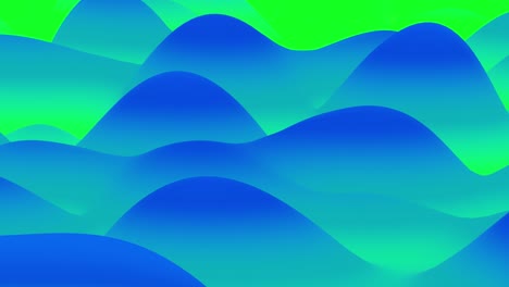 4k bucle sin costuras con fluidos abstractos gradientes verdes azules, superficie ondulada de brillo interno. hermosos gradientes de colores fríos como fondo líquido abstracto, animación suave. 3d en estilo moderno plano agradable