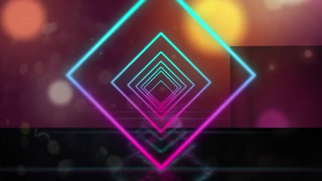 Animation-of-moving-colorful-geometrical-shapes-over-lights-and-geometrical-background