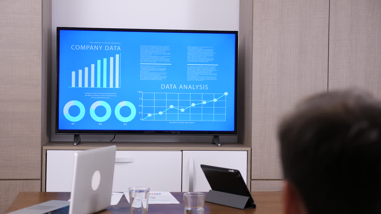 Business Data Presentation in Conference Room