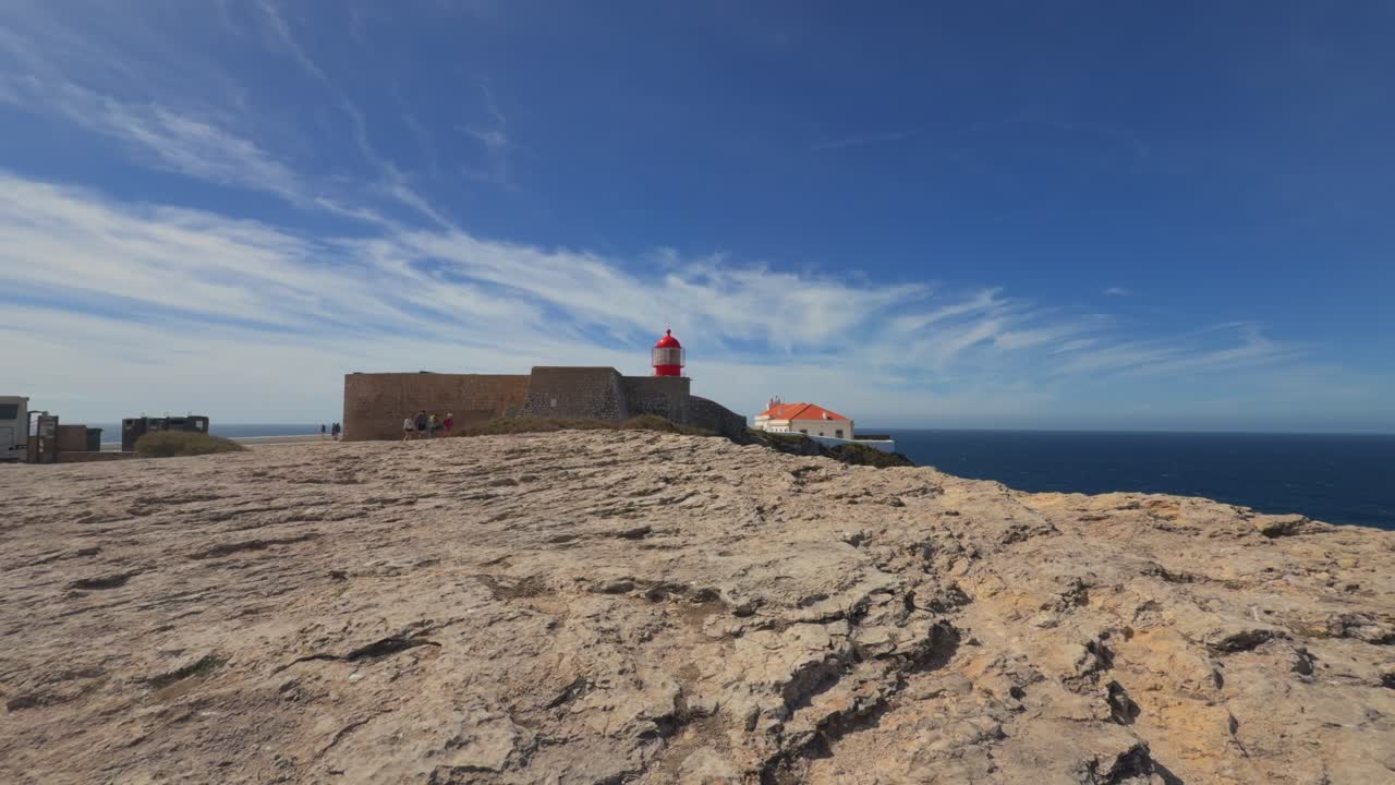 Algarve epic locations San Vincent lighthouse Portugal rocky peninsula and popular tourist location