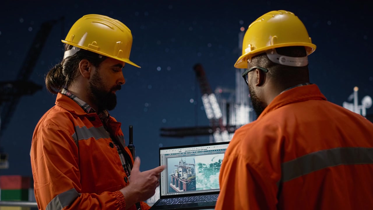 Circumventing petrol extraction blockade, map and offshore platform men
