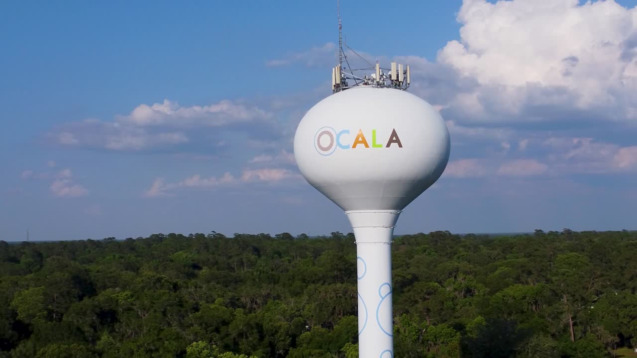 Water Tower Above Ocala, Florida Drone Video