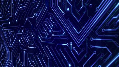 4k seamless loop abstract futuristic electronic circuit board background electrical signals flowing