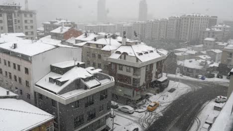 snowy cityscape