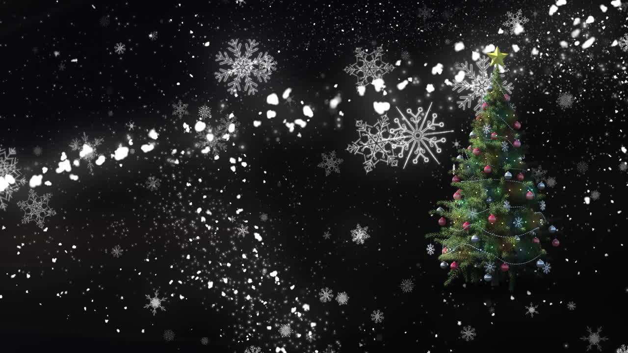 크리스마스 트리와 떨어지는 별