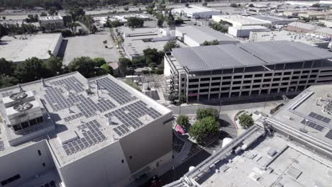 rising aerial, takeda pharmaceutical company, solar panels on roof