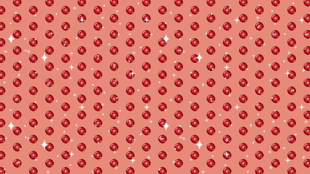 Retro Pixel Art Coin Pattern