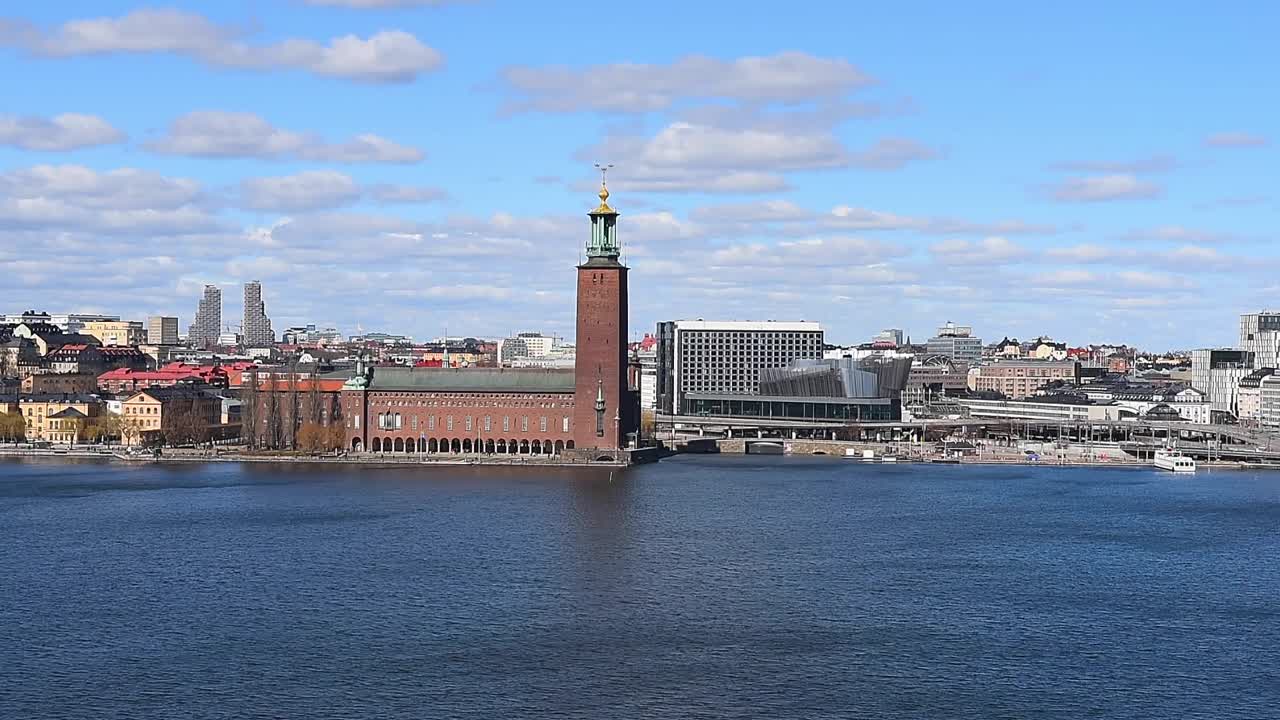 Panoramic view of Stockholm skyline in Sweden showcasing Scandinavian architecture, modern cityscape