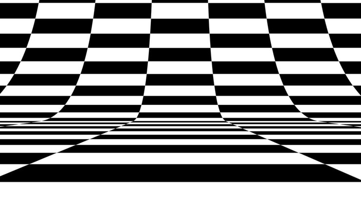 Black and white pattern checkers vertical. Future geometric patterns motion background. Seamless loop
