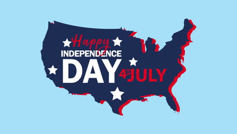happy independence day usa lettering in map