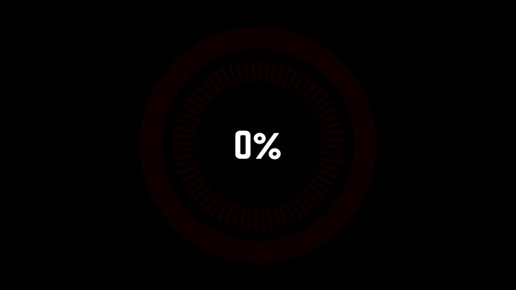 infografica rossa grafico circolare con percentuale crescente da 0 a 100