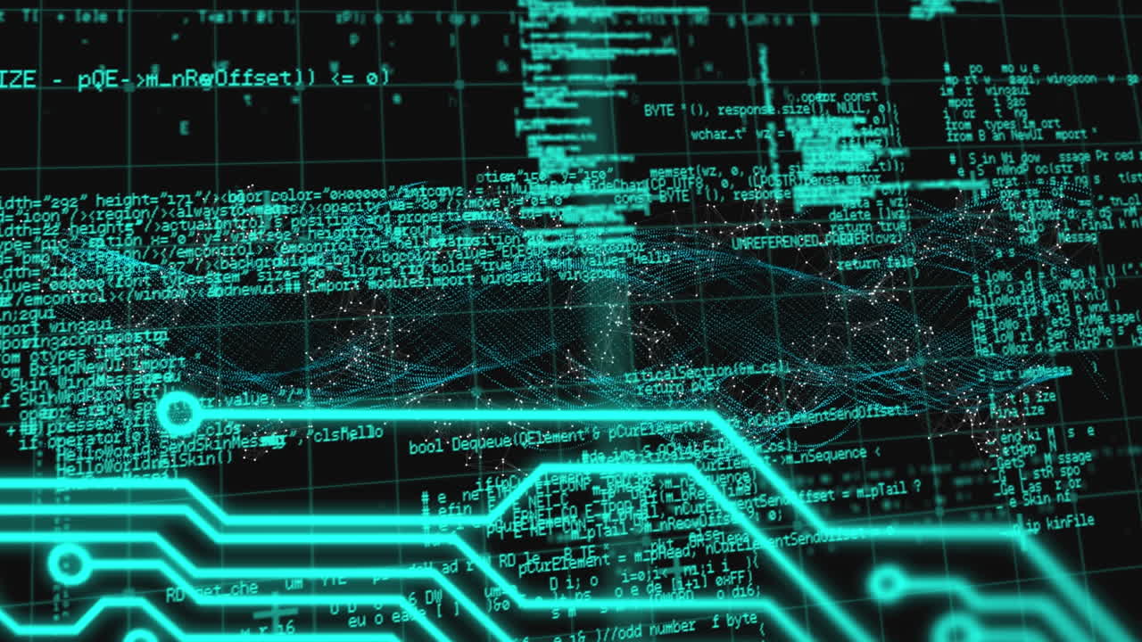 animación de la cadena de adn, placa de circuitos informáticos y procesamiento de datos científicos