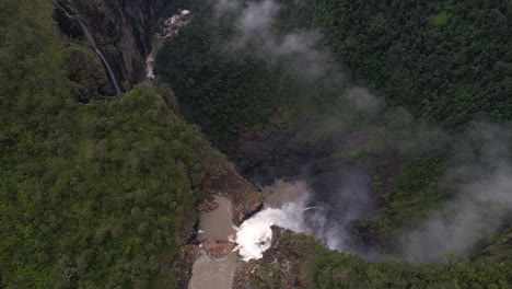 Birdseye-Aerial-View-of-Wallaman-Falls,-Queensland,-Australia