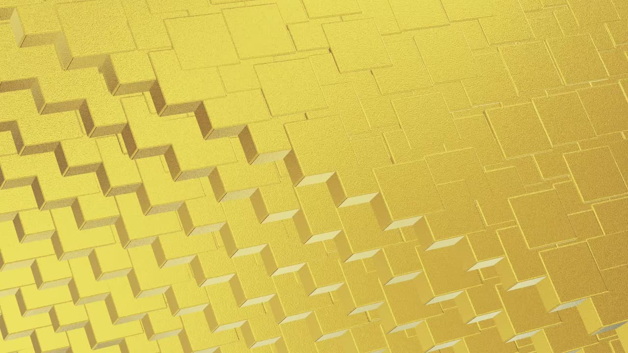 Abstract geometric golden backgroundfoil tiles texture seamless loop background 3D rendering