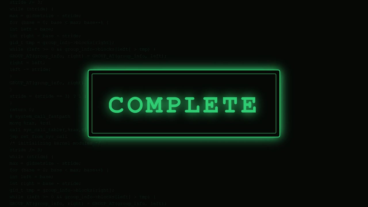 Digital Loading Bar Progressing on Computer Code Background