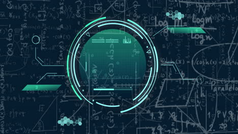 Animación-Del-Procesamiento-De-Datos-Sobre-Ecuaciones-Matemáticas-Sobre-Fondo-Negro