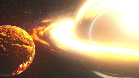 a black hole devouring a planet