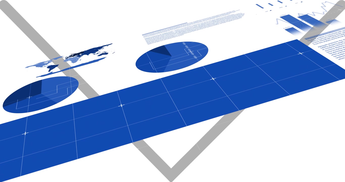 Animated Financial Data Charts and Graphs on White Background