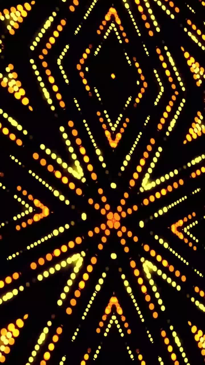 Dynamic Abstract Pattern of Glowing Yellow and Orange Dots