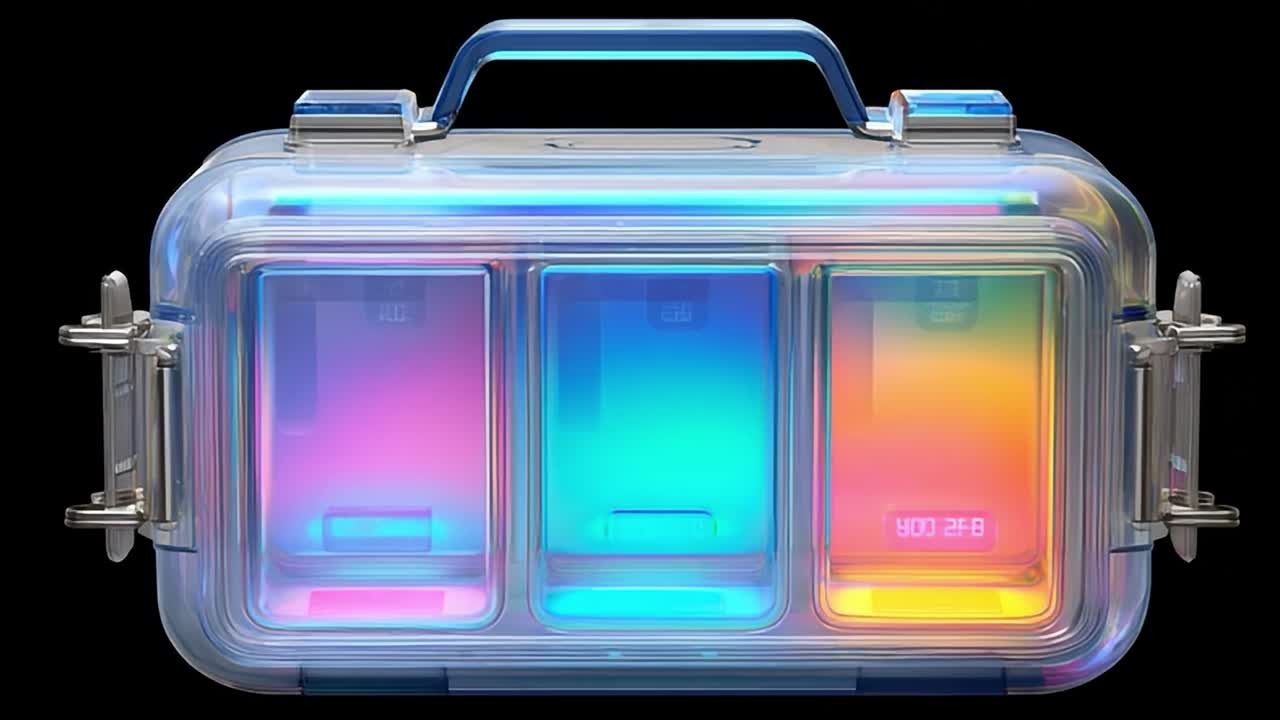 Moderní úložný box s barevným LED osvětlením pro inovativní organizaci