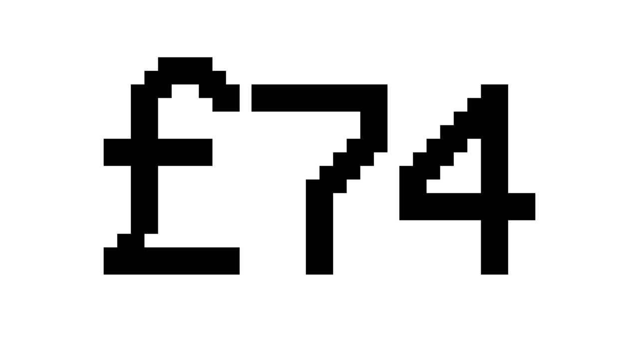 Pound rising from 0 to 100 - Digital counter number 0-100 - Loading progress bar with percentage - 0-100£ - Count up From 100 to 0