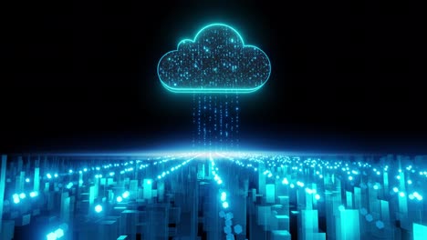 cloud computing and big data concepts connecting the network of digital data and information of the future