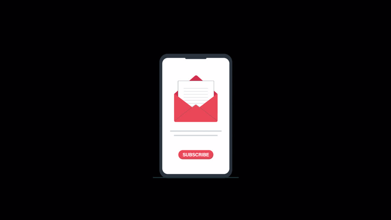 Schermo di smartphone con pulsante di iscrizione alla newsletter via email