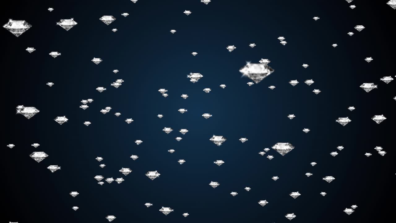 Diamonds rain falling diamonds 4k glamour crystals loop 4k 3d animation green screen presentation
