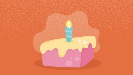 birthday cake portion with candles animation