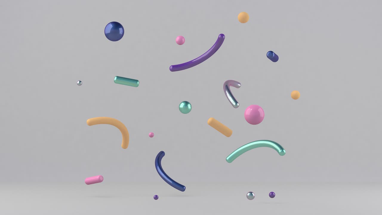 formas coloridas en movimiento. animación abstracta, renderizado en 3d.