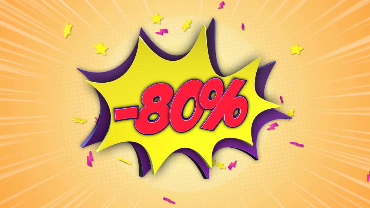 -80% 할인 코 텍스트 애니메이션 및 스피치 버블, 알파 매트, 루프, 4k