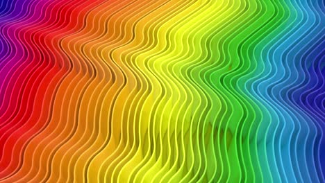 rainbow colored wavy background loop wide shot