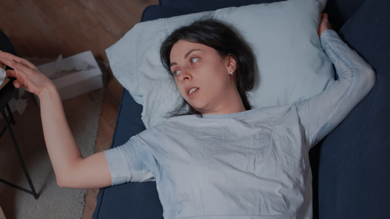 Emotionally unstable vulnerable woman crying feeling upset