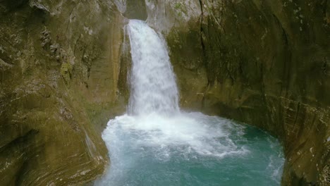 dramatic waterfall in sapadere canyon of the taurus mountains in alanya, turkey