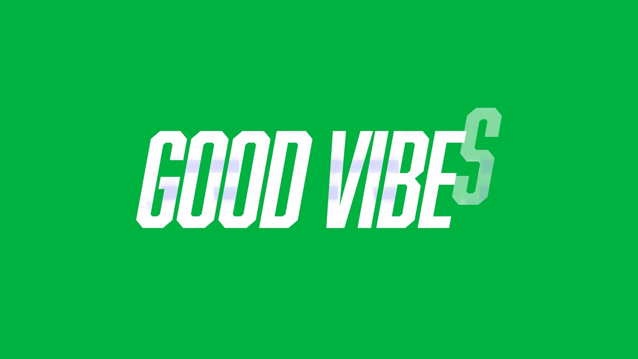 Animasjon av bevegelig «good vibes»-tekst på svart bakgrunn